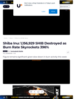 Shiba Inu: 1,156,929 SHIB Destroyed as Burn Rate Skyrockets 396% - U.Today
