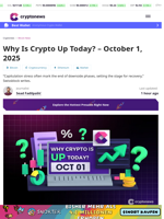 Why Is Crypto Up Today? – October 1, 2025