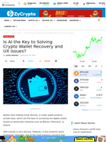 Is AI the Key to Solving Crypto Wallet Recovery and UX Issues?