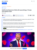 California Governor Newsom Teases ‘Trump Corruption Coin’