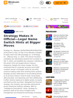 Strategy Makes It Official—Legal Name Switch Hints at Bigger Moves – News Bytes Bitcoin News