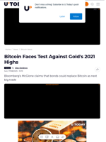 Bitcoin Faces Test Against Gold's 2021 Highs - U.Today