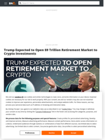 Trump Expected to Open $9 Trillion Retirement Market to Crypto Investments - Brave New Coin