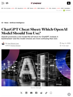 ChatGPT Cheat Sheet: Which OpenAI Model Should You Use? - Decrypt
