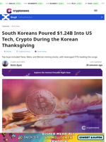 South Koreans Poured $1.24B Into US Tech, Crypto During the Korean Thanksgiving