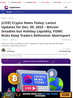 [LIVE] Crypto News Today: Latest Updates for Dec. 09, 2025
