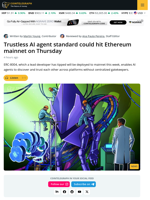 Ethereum AI Agent Standard ERC-8004 Launches This Week