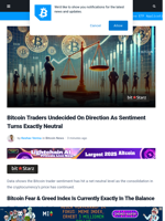 Bitcoin Traders Undecided As Sentiment Turns Exactly Neutral