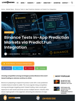 Binance Tests In-App Prediction Markets via Predict.Fun Integration | Live Bitcoin News