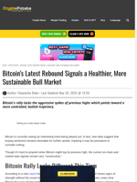 Bitcoin’s Latest Rebound Signals a Healthier, More Sustainable Bull Market