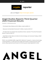 Angel Studios Reports Third Quarter 2025 Financial Results