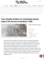 Iran missile strikes on Jordanian bases injure US service members: CBS