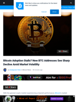 Bitcoin Adoption Stalls? New BTC Addresses See Sharp Decline Amid Market Volatility | Bitcoinist.com