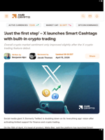 'Just the first step’ - X launches Smart Cashtags with built-in crypto trading - AMBCrypto