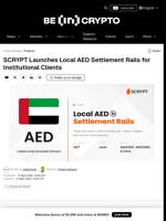 SCRYPT Launches Local AED Settlement Rails for Institutional Clients