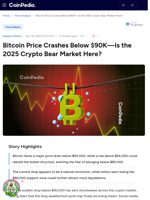 Bitcoin Price Crashes Below $90K—Is the 2025 Crypto Bear Market Here?
