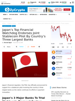 Japan’s Top Financial Watchdog Endorses Joint Stablecoin Pilot By Country’s Three Largest Banks ⋆ ZyCrypto