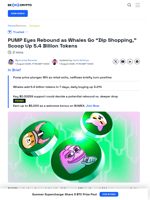 PUMP Price Eyes Rebound as Whales Scoop 5.4 Billion Tokens