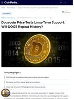 Dogecoin Price Tests Long-Term Support: Will DOGE Repeat History?