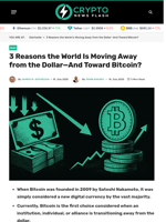 3 Reasons the World Is Moving Away from the Dollar—And Toward Bitcoin? - Crypto News Flash