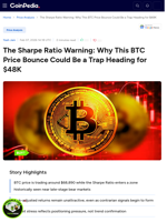 The Sharpe Ratio Warning: Why This BTC Price Bounce Could Be a Trap Heading for $48K