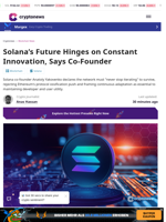 Solana's Future Hinges on Constant Innovation, Says Co-Founder