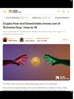 Crypto Fear and Greed Index moves out of 'Extreme Fear,' rises to 19 - AMBCrypto