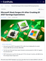 Microsoft Stock Surges 4% After Crushing Q1 2027 Earnings Expectations