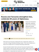 Russia and Tanzania strengthen ties, celebrate 65 years of diplomacy