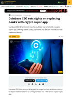 Coinbase CEO: We Want to Replace Banks with Super App