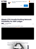 Ripple CTO Unveils Exciting Network Possibility for XRP Ledger - U.Today
