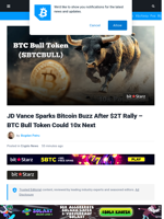 JD Vance Backs Bitcoin’s $2T Rally – Will BTC Bull Token 10x Next?