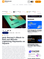 Jack Dorsey’s Block to Roll out Bitcoin Lightning Payments on Square – News Bytes Bitcoin News