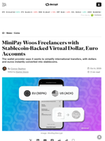 MiniPay Woos Freelancers with Stablecoin-Backed Virtual Dollar, Euro Accounts - Decrypt