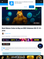 Best Meme Coins to Buy as DEX Meme Coin Trading Volumes Hit ATH