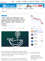 “OG” Bitcoin Whales Are Reportedly Dumping Their BTC Stash, But There’s A Catch ⋆ ZyCrypto