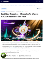 Best New Presales - 3 Presales To Watch: MAGAX Headlines The Pack