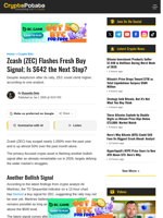 Zcash (ZEC) Flashes Fresh Buy Signal; Is $642 the Next Stop?