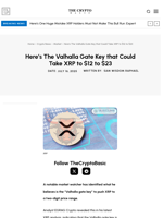 Analyst Identifies the Valhalla Gate Key that Could Take XRP to a Price Range of $12 to $23