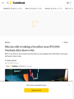 Her's why bitcoin's rally is taking a breather near $75,000