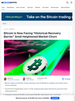 Bitcoin Price Hits Historical Recovery Barrier as Volatility Rises