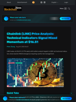 Chainlink (LINK) Price Analysis: Technical Indicators Signal Mixed Momentum at $16.51 - Blockchain.News