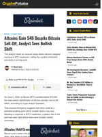 Altcoins Gain $4B Despite Bitcoin Sell-Off, Analyst Sees Bullish Shift