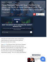 Dave Ramsey Tells 48-Year-Old Earning $90K His $60K-A-Year Girlfriend Isn't The Problem — 'Do You Respect Her Character?'  - Benzinga
