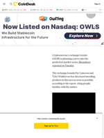 Gemini Prepares to Offer Prediction Market Contracts: Bloomberg