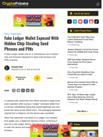 Fake Ledger Wallet Exposed With Hidden Chip Stealing Seed Phrases and PINs