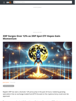 XRP Surges Over 12% as XRP Spot ETF Hopes Gain Momentum - Brave New Coin