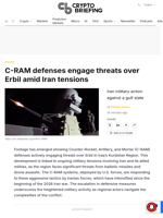 C-RAM defenses engage threats over Erbil amid Iran tensions