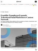 Franklin Templeton Expands Tokenized Fund Platform to Canton Network - Decrypt