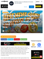 5 Trending Meme Coins: Arctic Pablo Coin’s Burn Strategy Strategy Puts It Ahead of Others in Best Crypto Presales to Buy Now | Live Bitcoin News